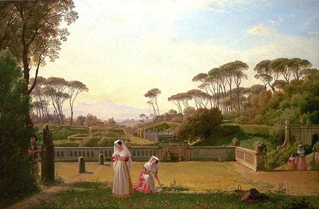 Catel, Franz Ludwig - Garden of the Villa Doria Pamphilj in Rome -1837-38 - Private collection